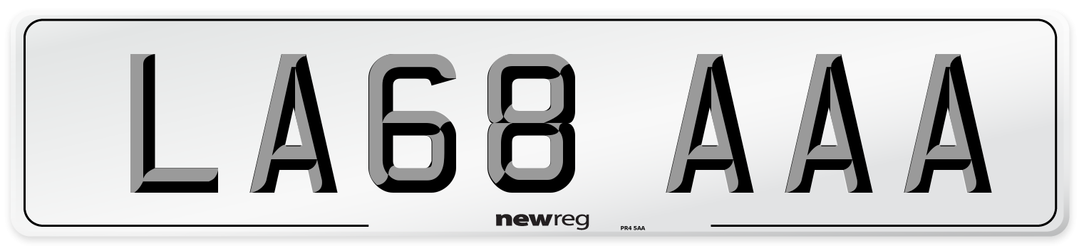 LA68 AAA Number Plate from New Reg